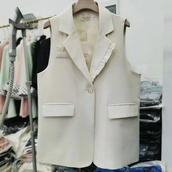 Νέο γιλέκο μόδας 2023 Γυναικείο γιλέκο Φαρδύ ανοιξιάτικο φθινόπωρο Κορεατικά αμάνικα casual blazer παλτό Γυναικεία μπλουζάκια