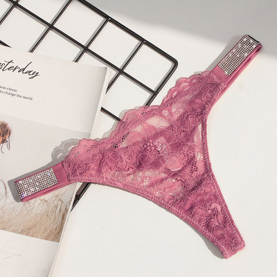 Σέξι γυναικεία στρινγκ ριγέ εσώρουχα από στρας Χαμηλή μέση G String χωρίς ραφή εσώρουχα γυμναστικής Secret T Back Thongs εσωρούχων Tanga