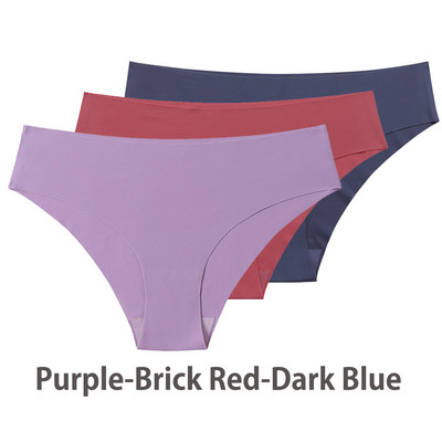 Komplet od 3 komada bešavnih gaćica za žene, prozračne, seksi donje rublje, pune svilene gaćice, nevidljive bešavne gaćice za žene