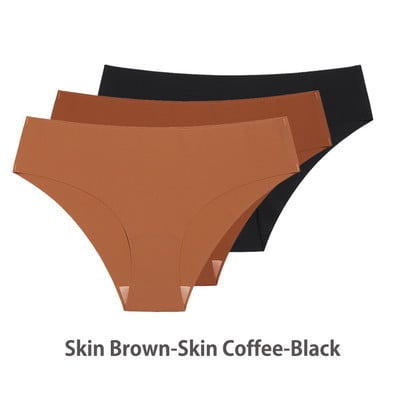 Komplet od 3 komada bešavnih gaćica za žene, prozračne, seksi donje rublje, pune svilene gaćice, nevidljive bešavne gaćice za žene