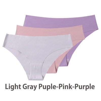 Komplet od 3 komada bešavnih gaćica za žene, prozračne, seksi donje rublje, pune svilene gaćice, nevidljive bešavne gaćice za žene