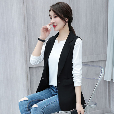 Proljetna nova modna uredska dama Ležerna vesta Ženski klasični široki elegantni prsluk bez rukava Ženski blejzer i jakna Gornja odjeća