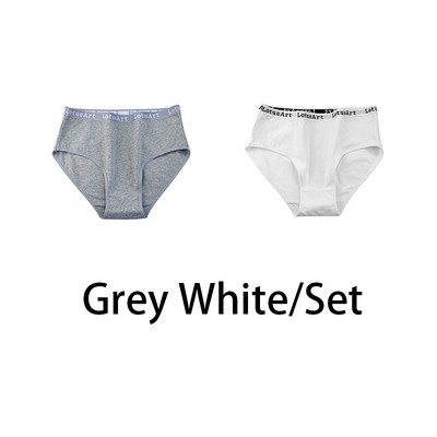 2 bucăți/set femei chiloți din bumbac, fără sudură, sexy, mari dimensiuni, lenjerie cu scrisoare, lenjerie cu talie mijlocie, slip confortabil NKT2123-2