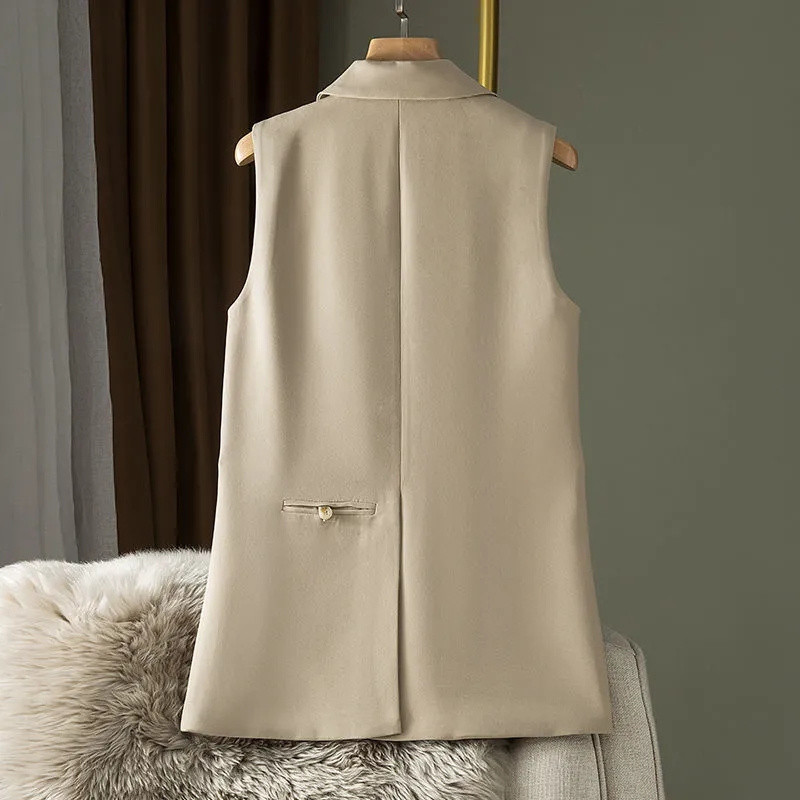 Moteriška kostiumo liemenė, 2023 m. pavasario ruduo, nauja korėjietiška mada be rankovių, laisvalaikio švarkai, liemenė, moteriška striukė, viršutiniai drabužiai