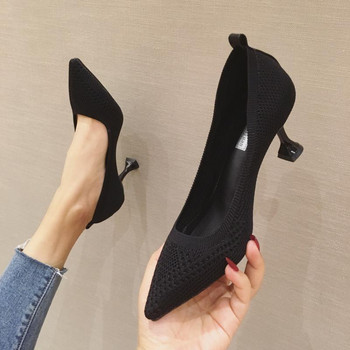2022 Дамски помпи Летни обувки Тънки високи токчета Секси остри пръсти Сватбени парти Маркови модни обувки за дами Женски Mujer