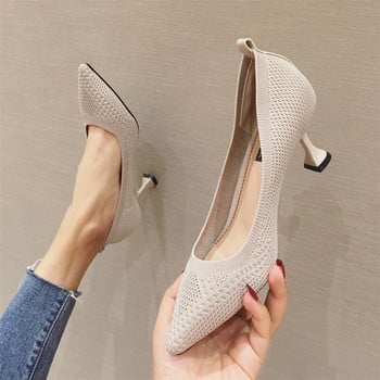 2022 Women Pumps Summer Shoes Λεπτά ψηλοτάκουνα σέξι μύτη με μύτη slip-on γαμήλια πάρτι Επώνυμα παπούτσια μόδας για γυναικεία Mujer