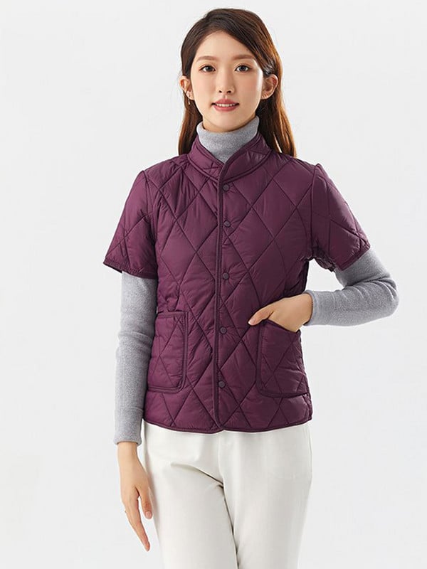 Proljetni novo 2023. Lagana jakna s podstavljenom majicom s patentnim zatvaračem i polurukavima, prsluk s toplim kopčanjem za žene