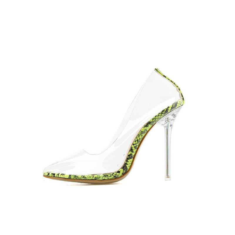 Luxusné dámske lodičky, dámske priehľadné krištáľové jehlové vysoké podpätky, sandále s špicatou špičkou, párty, tenké podpätky 42