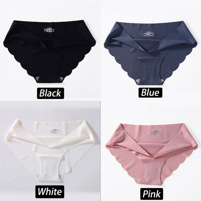 4 bucăți/set chiloți din mătase fără sudură Chiloți sexy pentru femei cu talie mijlocie chiloți de mătase confortabili pentru fete Chiloți pentru femeie Lenjerie pentru femei M-XL