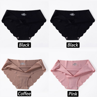 4 bucăți/set chiloți din mătase fără sudură Chiloți sexy pentru femei cu talie mijlocie chiloți de mătase confortabili pentru fete Chiloți pentru femeie Lenjerie pentru femei M-XL