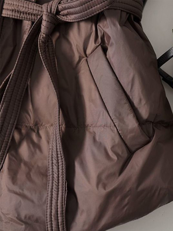 Bijeli kaput s pačjim puhom Gilets Jakna bez rukava s remenom Novi jesenski zimski prsluk s puhom Ženski kratki prsluk Topla vjetrovka