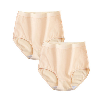 FallSweet 2 buc/lot Lenjerie de corp din bumbac Chiloți cu talie înaltă pentru femei Chiloți confortabili de culoare solidă Lenjerie de dimensiuni mari M-XXXL