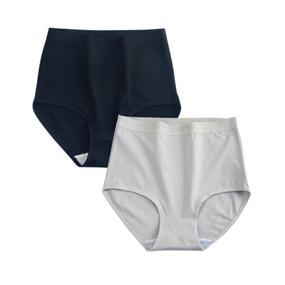 FallSweet 2 buc/lot Lenjerie de corp din bumbac Chiloți cu talie înaltă pentru femei Chiloți confortabili de culoare solidă Lenjerie de dimensiuni mari M-XXXL