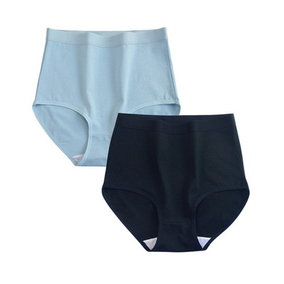 FallSweet 2 buc/lot Lenjerie de corp din bumbac Chiloți cu talie înaltă pentru femei Chiloți confortabili de culoare solidă Lenjerie de dimensiuni mari M-XXXL