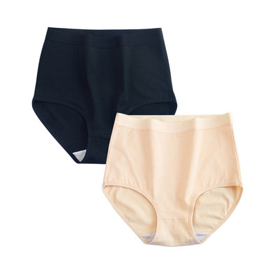 FallSweet 2 buc/lot Lenjerie de corp din bumbac Chiloți cu talie înaltă pentru femei Chiloți confortabili de culoare solidă Lenjerie de dimensiuni mari M-XXXL