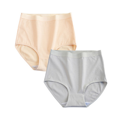 FallSweet 2 buc/lot Lenjerie de corp din bumbac Chiloți cu talie înaltă pentru femei Chiloți confortabili de culoare solidă Lenjerie de dimensiuni mari M-XXXL