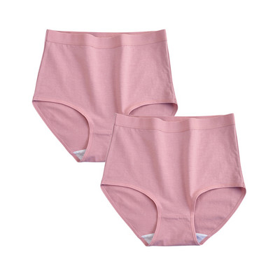 FallSweet 2 buc/lot Lenjerie de corp din bumbac Chiloți cu talie înaltă pentru femei Chiloți confortabili de culoare solidă Lenjerie de dimensiuni mari M-XXXL