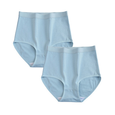 FallSweet 2 buc/lot Lenjerie de corp din bumbac Chiloți cu talie înaltă pentru femei Chiloți confortabili de culoare solidă Lenjerie de dimensiuni mari M-XXXL