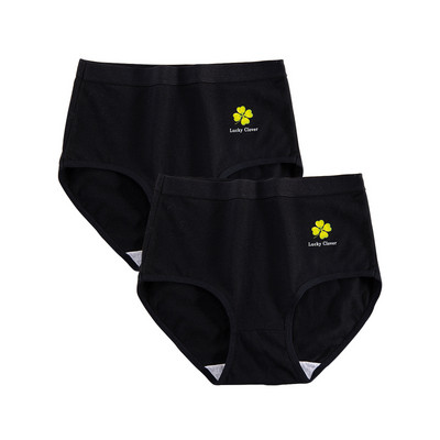 FallSweet 2 buc/lot Lenjerie de corp din bumbac Chiloți cu talie înaltă pentru femei Chiloți confortabili de culoare solidă Lenjerie de dimensiuni mari M-XXXL