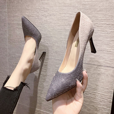 Ljetne ženske cipele s visokom petom u gradijentnoj boji, seksi cipele na štikle, cipele od kože i antilopa, dnevne ženske cipele na cipele, ženske svečane cipele