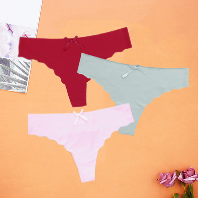 3Pcs/Lot Seksi ženske tange Ice Silk G-string Bešavne gaćice Žensko donje rublje Tanga gaćice Nisko rublje Gaćice Intimates