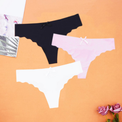 3Pcs/Lot Seksi ženske tange Ice Silk G-string Bešavne gaćice Žensko donje rublje Tanga gaćice Nisko rublje Gaćice Intimates