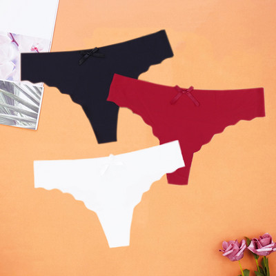 3Pcs/Lot Seksi ženske tange Ice Silk G-string Bešavne gaćice Žensko donje rublje Tanga gaćice Nisko rublje Gaćice Intimates