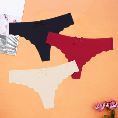 3Pcs/Lot Seksi ženske tange Ice Silk G-string Bešavne gaćice Žensko donje rublje Tanga gaćice Nisko rublje Gaćice Intimates