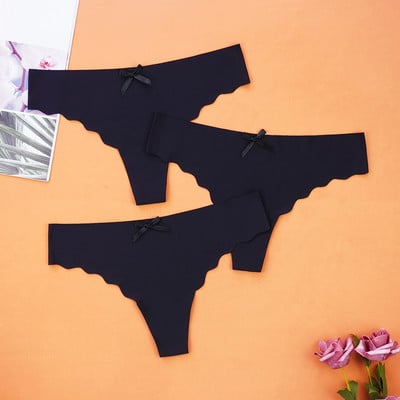 3Pcs/Lot Seksi ženske tange Ice Silk G-string Bešavne gaćice Žensko donje rublje Tanga gaćice Nisko rublje Gaćice Intimates