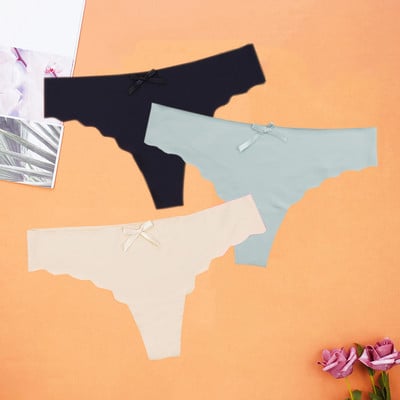 3Pcs/Lot Seksi ženske tange Ice Silk G-string Bešavne gaćice Žensko donje rublje Tanga gaćice Nisko rublje Gaćice Intimates