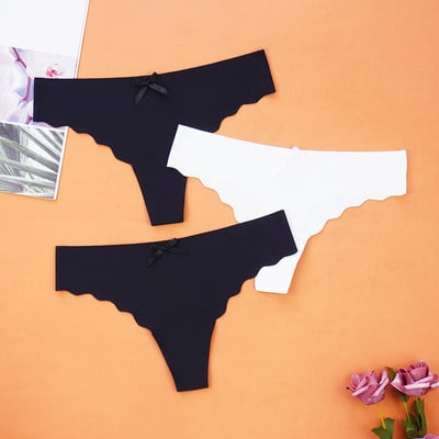 3Pcs/Lot Seksi ženske tange Ice Silk G-string Bešavne gaćice Žensko donje rublje Tanga gaćice Nisko rublje Gaćice Intimates