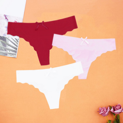 3Pcs/Lot Seksi ženske tange Ice Silk G-string Bešavne gaćice Žensko donje rublje Tanga gaćice Nisko rublje Gaćice Intimates