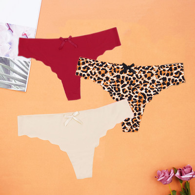 3Pcs/Lot Seksi ženske tange Ice Silk G-string Bešavne gaćice Žensko donje rublje Tanga gaćice Nisko rublje Gaćice Intimates