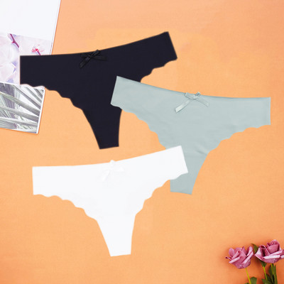 3Pcs/Lot Seksi ženske tange Ice Silk G-string Bešavne gaćice Žensko donje rublje Tanga gaćice Nisko rublje Gaćice Intimates