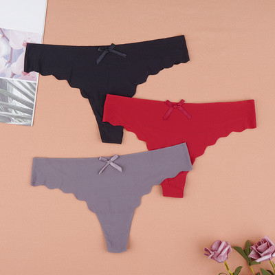 3Pcs/Lot Seksi ženske tange Ice Silk G-string Bešavne gaćice Žensko donje rublje Tanga gaćice Nisko rublje Gaćice Intimates