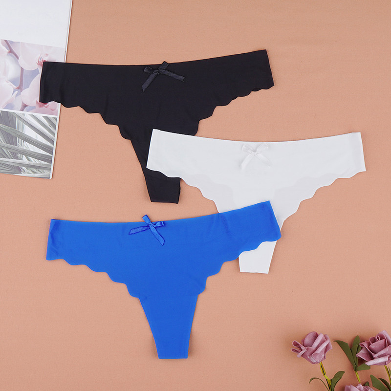 3Pcs/Lot Seksi ženske tange Ice Silk G-string Bešavne gaćice Žensko donje rublje Tanga gaćice Nisko rublje Gaćice Intimates