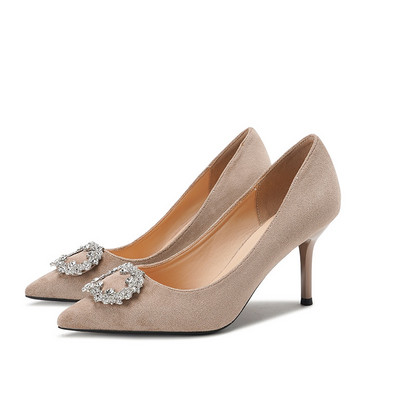 Toc Înalt Femei Pompi Flanel Stiletto Negru Sexy Pantofi Glitter Diamond Miss Pointed Daily Nunta Plus Size Pantofi