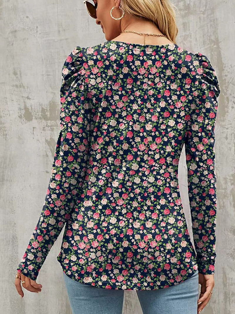 2023. Jesen Zima Nova ženska majica s printom, ležerna labava, okruglog izreza Femme dugih rukava, elegantna tunika bluza Ženska majica svih kombinacija