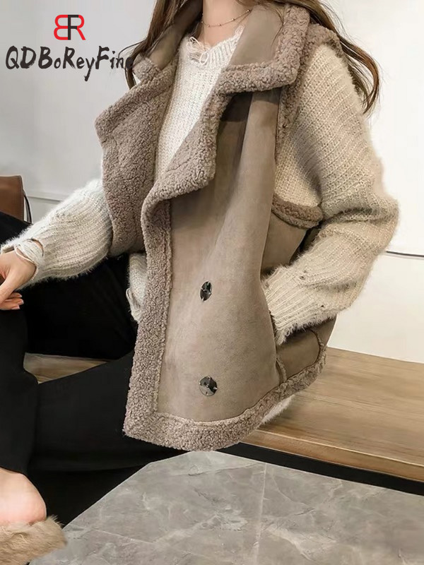 Φθινοπωρινό γυναικείο γιλέκο βελούδινο κομμένο τοπ Χοντρό ζεστό χειμωνιάτικο παλτό αμάνικο ζακέτα casual αρνί γιλέκο για γυναίκες μόδα 2023
