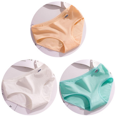 3 bucăți/set Lenjerie de corp de culoare bomboană Chiloți confortabili din bumbac de înaltă calitate Chiloți respirabili cu talie mijlocie Slip marimi mari