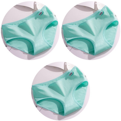 3 bucăți/set Lenjerie de corp de culoare bomboană Chiloți confortabili din bumbac de înaltă calitate Chiloți respirabili cu talie mijlocie Slip marimi mari