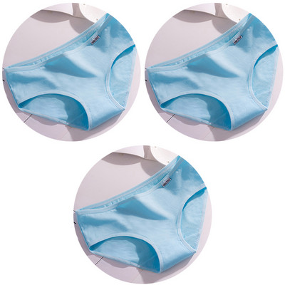 3 bucăți/set Lenjerie de corp de culoare bomboană Chiloți confortabili din bumbac de înaltă calitate Chiloți respirabili cu talie mijlocie Slip marimi mari