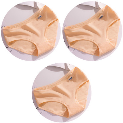 3 bucăți/set Lenjerie de corp de culoare bomboană Chiloți confortabili din bumbac de înaltă calitate Chiloți respirabili cu talie mijlocie Slip marimi mari