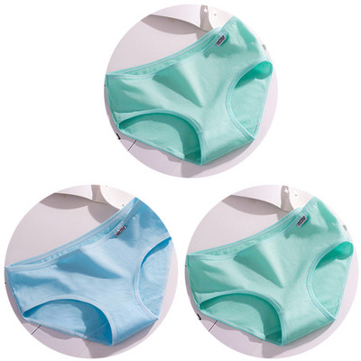 3 bucăți/set Lenjerie de corp de culoare bomboană Chiloți confortabili din bumbac de înaltă calitate Chiloți respirabili cu talie mijlocie Slip marimi mari