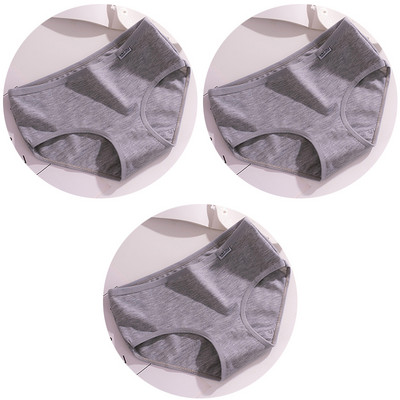 3 bucăți/set Lenjerie de corp de culoare bomboană Chiloți confortabili din bumbac de înaltă calitate Chiloți respirabili cu talie mijlocie Slip marimi mari