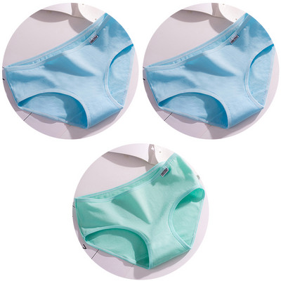 3 bucăți/set Lenjerie de corp de culoare bomboană Chiloți confortabili din bumbac de înaltă calitate Chiloți respirabili cu talie mijlocie Slip marimi mari