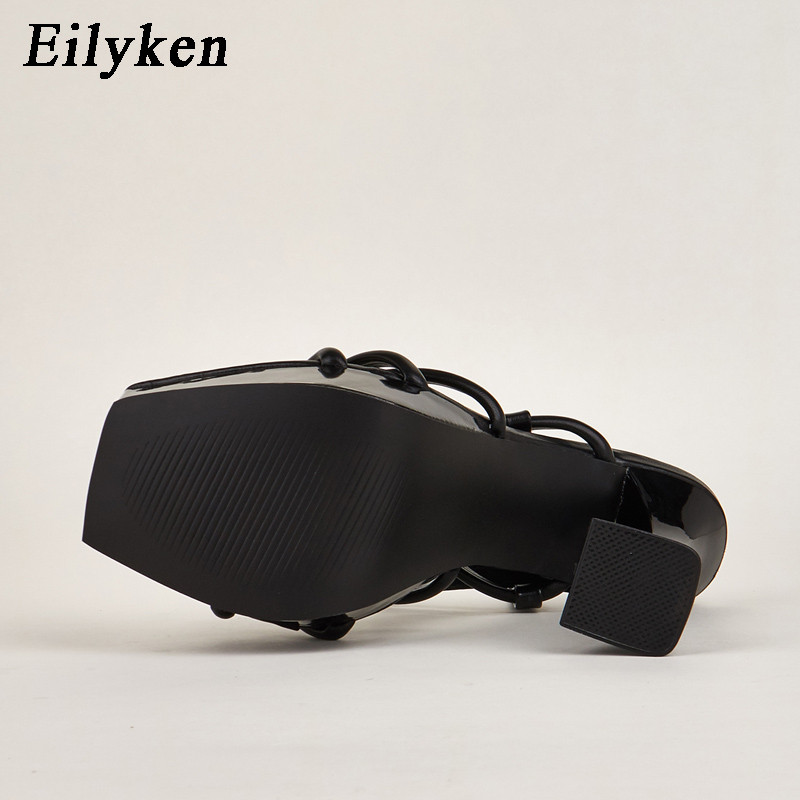 Dámske sandále Eilyken s prackou, letné módne, moderné, s otvorenou špičkou, štvorcové podpätky, extrémne topánky na tanec po tyči.