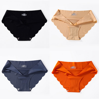 4 buc./lot Chiloți fără cusături pentru femei Chiloți simpli Slip din mătase Lenjerie de corp pentru femeie, moale, subțire, ușoară, Chiloți Culotte Femme