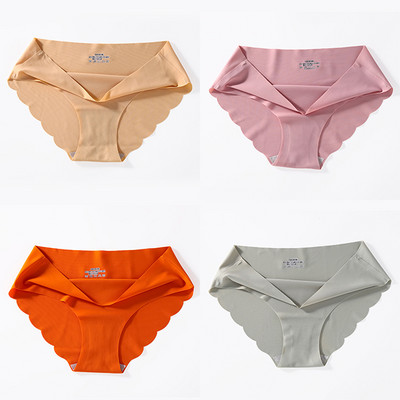 4 buc./lot Chiloți fără cusături pentru femei Chiloți simpli Slip din mătase Lenjerie de corp pentru femeie, moale, subțire, ușoară, Chiloți Culotte Femme