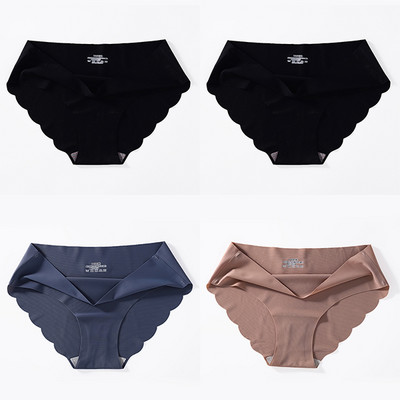 4 buc./lot Chiloți fără cusături pentru femei Chiloți simpli Slip din mătase Lenjerie de corp pentru femeie, moale, subțire, ușoară, Chiloți Culotte Femme